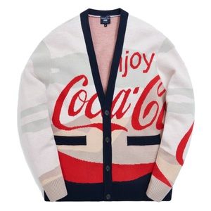 Kith x Coca-Cola x Mitchell & Ness Coke Mountains Knit Button Up Cardigan - L